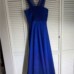 Carmen Marc Valvo Strapless Royal Blue Dress